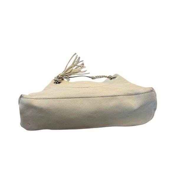 Gucci Soho White Leather Shoulder Bag with Chain Strap and Tassel - Picture 5 of 16